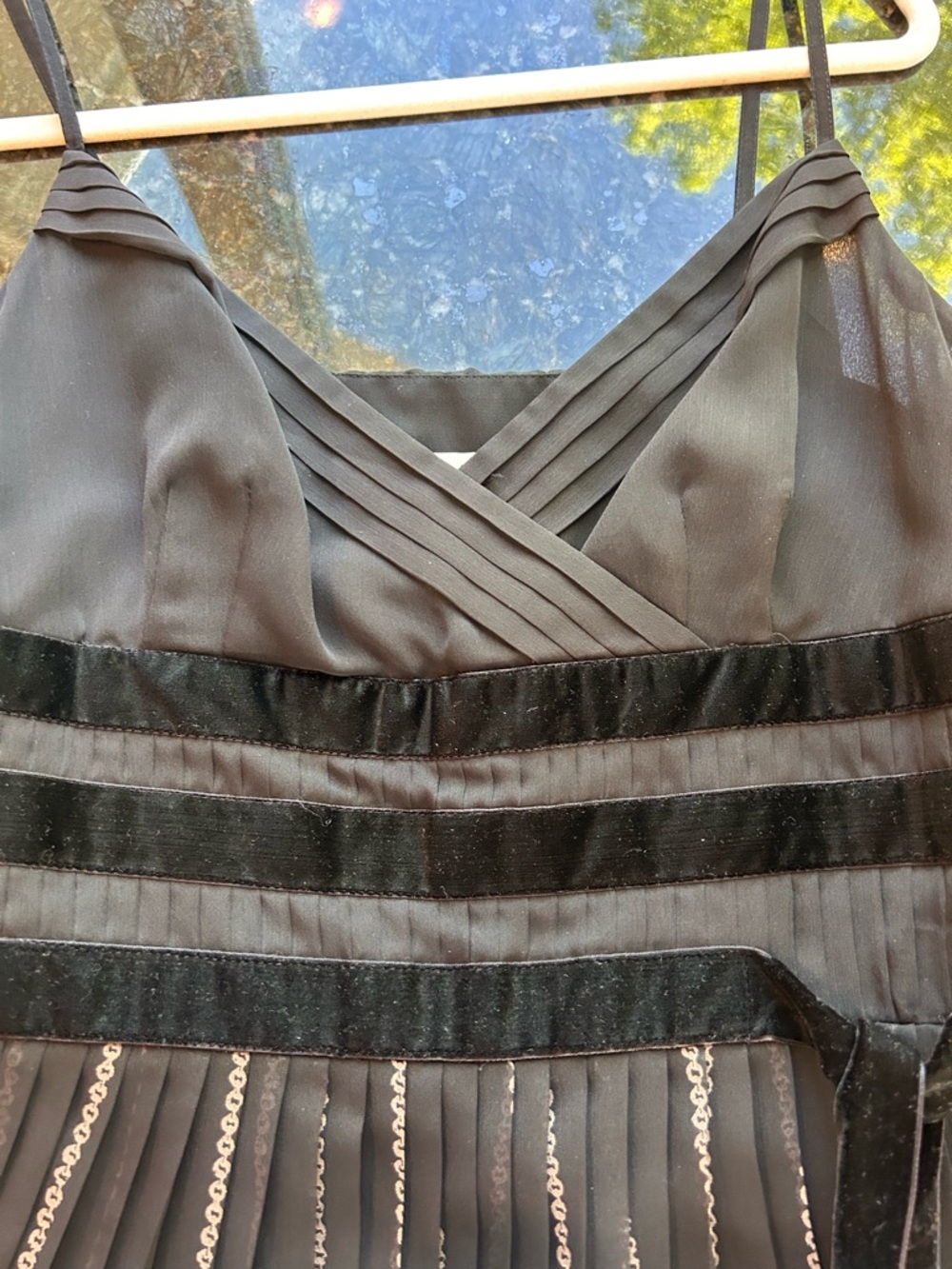 Vintage LOFT Faux Wrap Accordian Pleated Cocktail Dark Romantic Dress. Velvet. - Picture 5 of 10